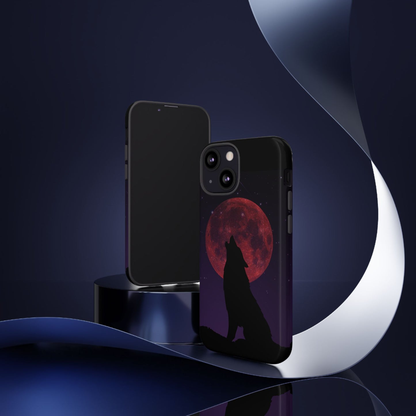 Wolf Howling at Blood Moon Phone Case - Tough & Stylish Protector