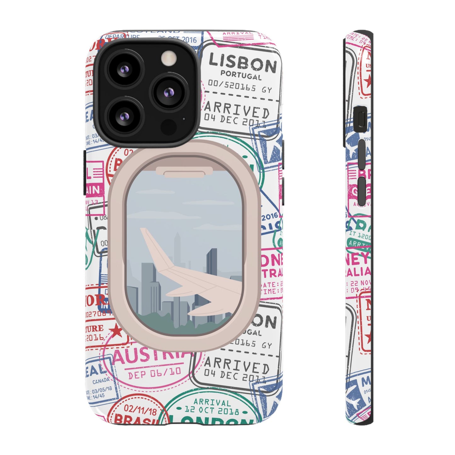 Travel-Themed Phone Case with Airplane Design