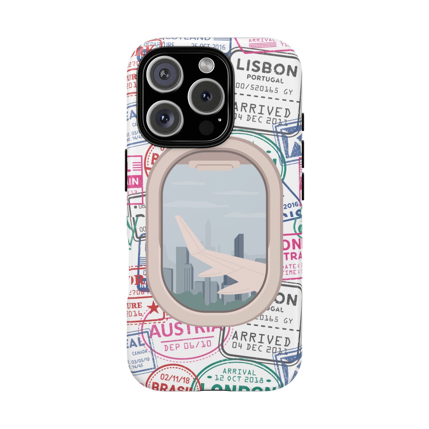 Travel-Themed Phone Case with Airplane Design