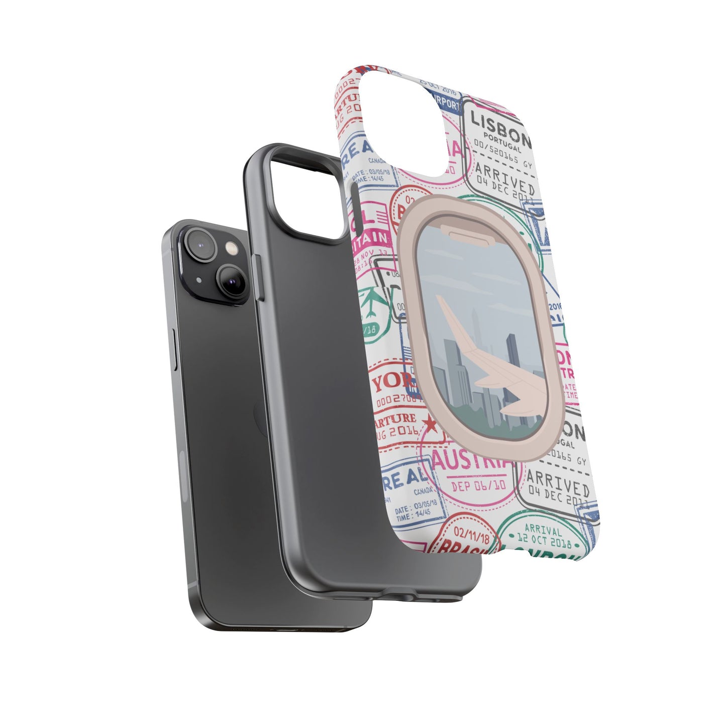 Travel-Themed Phone Case with Airplane Design