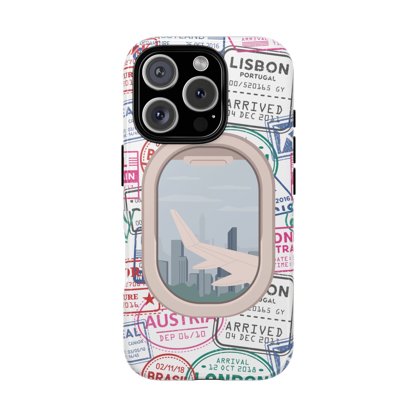 Travel-Themed Phone Case with Airplane Design