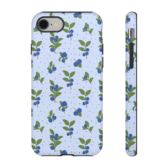 Floral Tough Phone Case - Blueberry Blossom Design