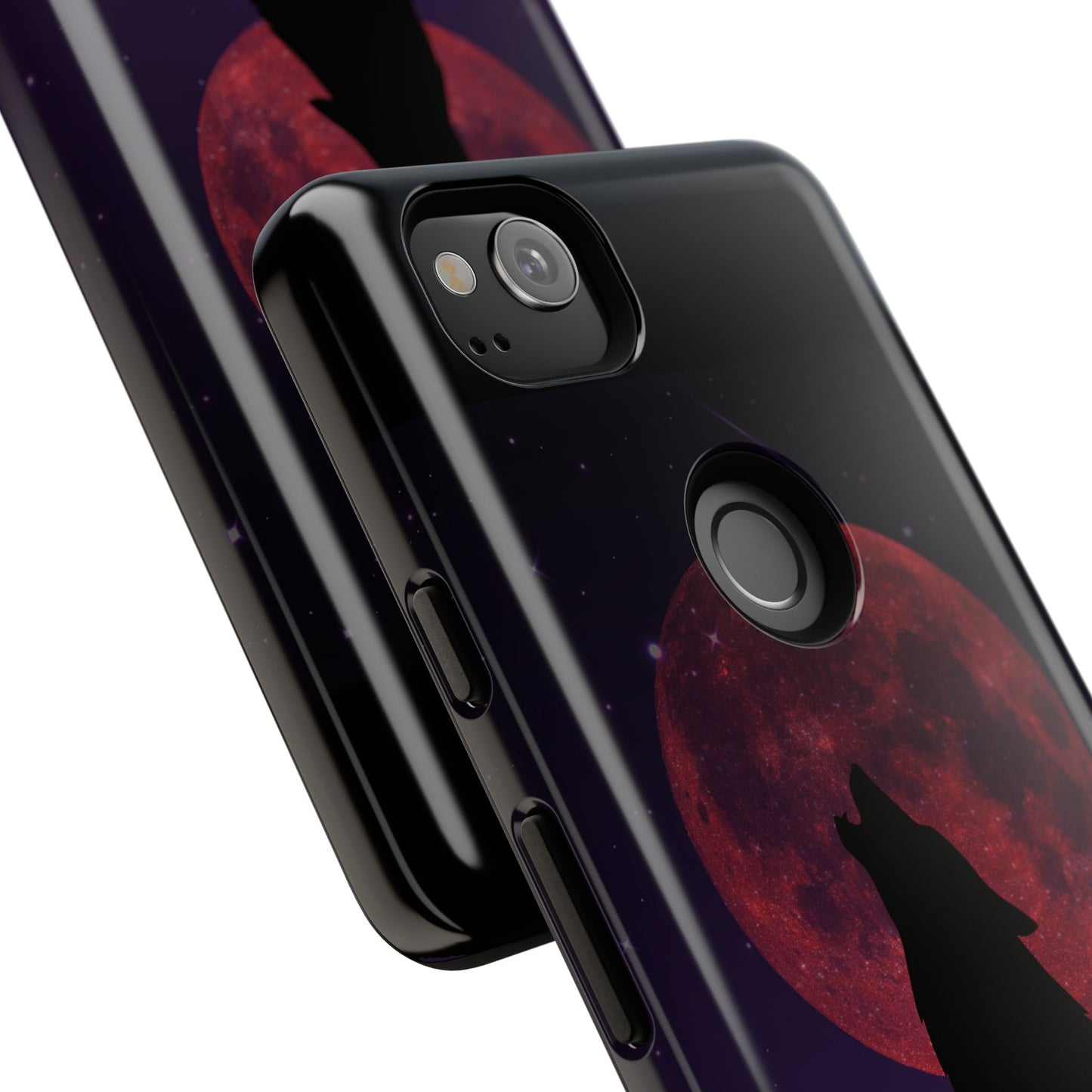 Wolf Howling at Blood Moon Phone Case - Tough & Stylish Protector