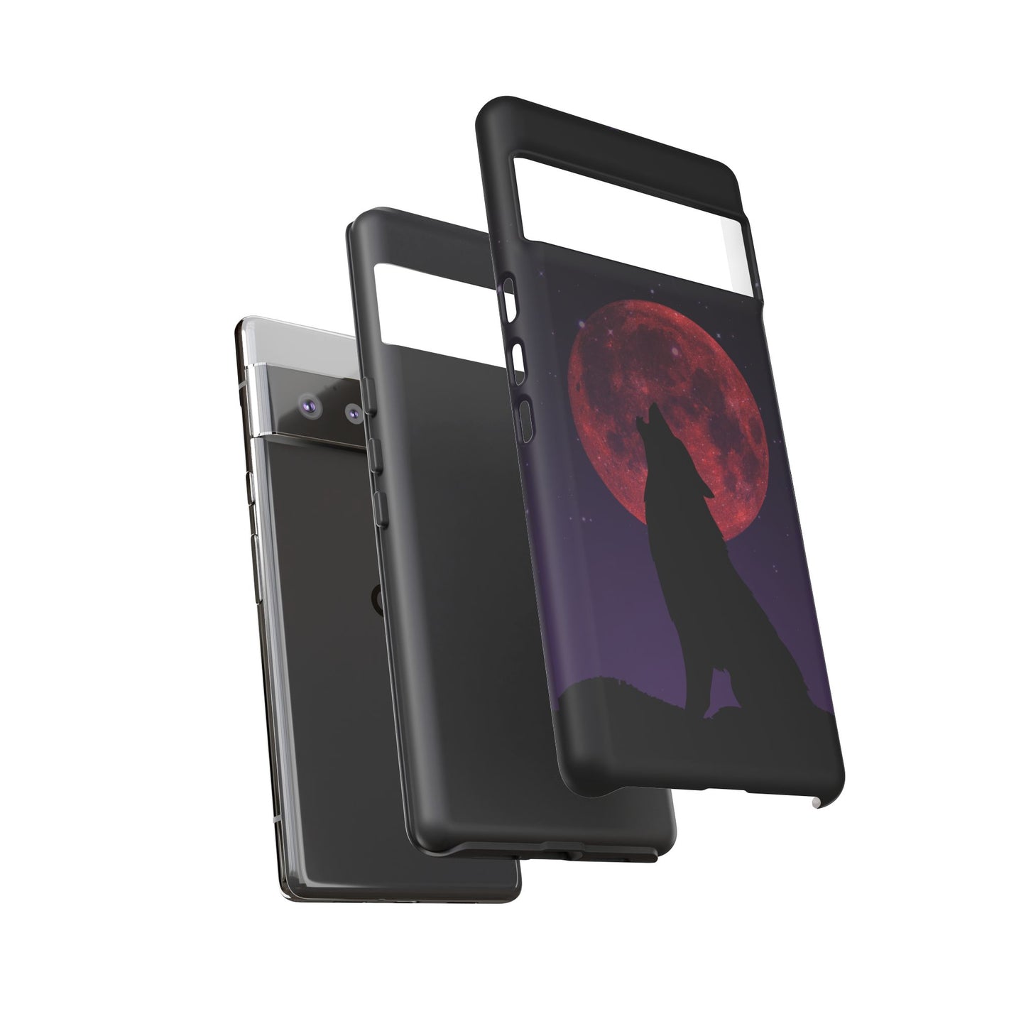 Wolf Howling at Blood Moon Phone Case - Tough & Stylish Protector