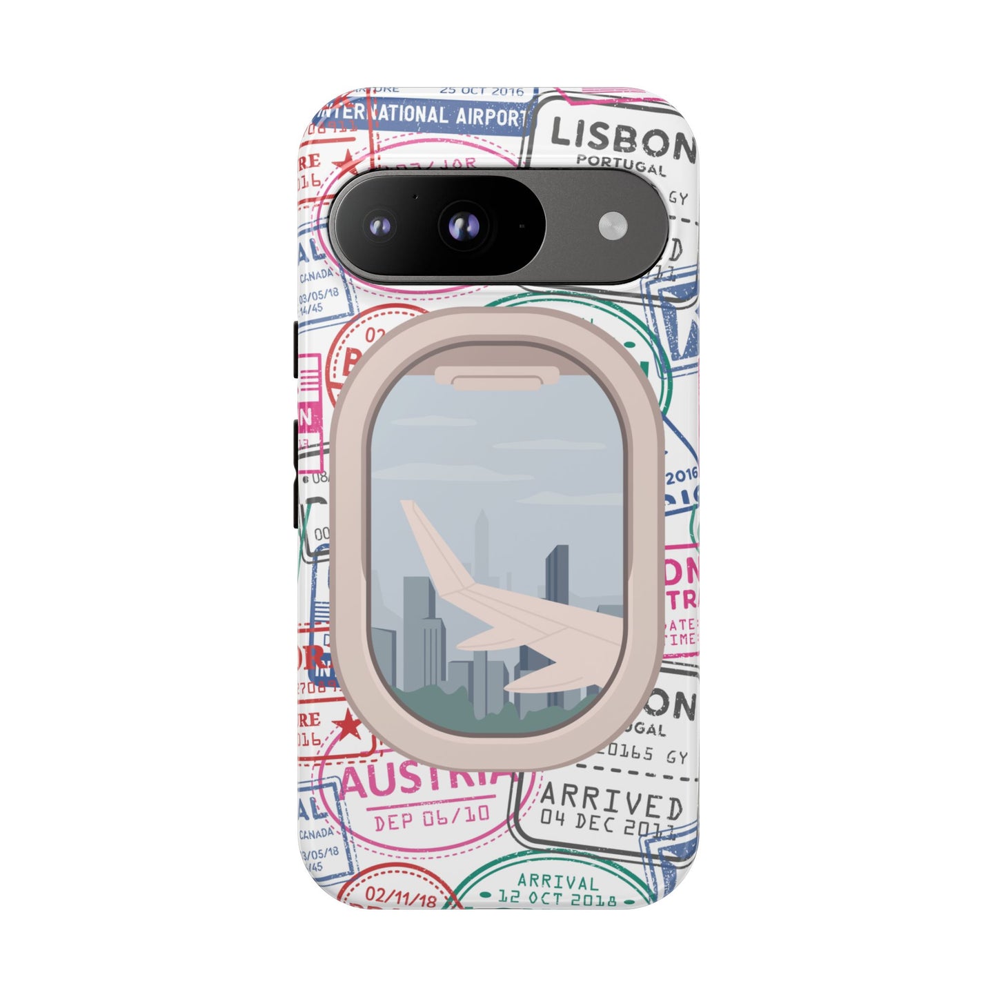 Travel-Themed Phone Case with Airplane Design