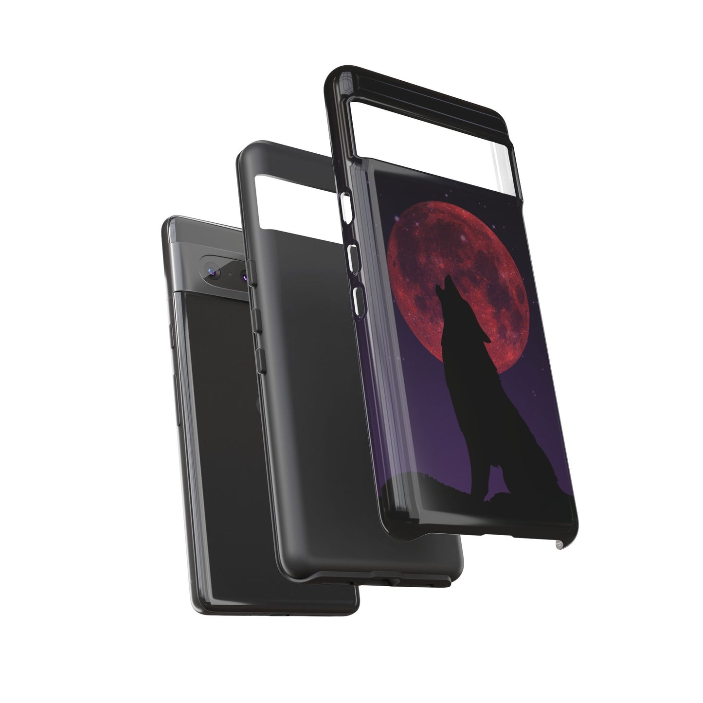 Wolf Howling at Blood Moon Phone Case - Tough & Stylish Protector
