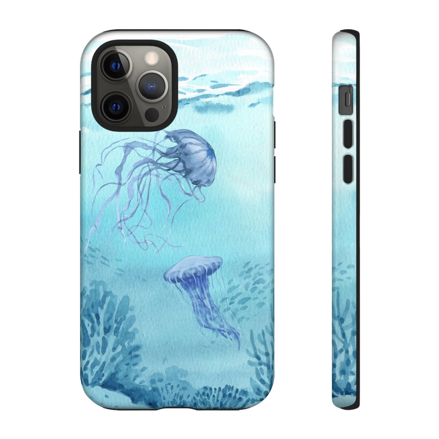 Ocean-Inspired Tough Phone Case with Jellyfish Design
