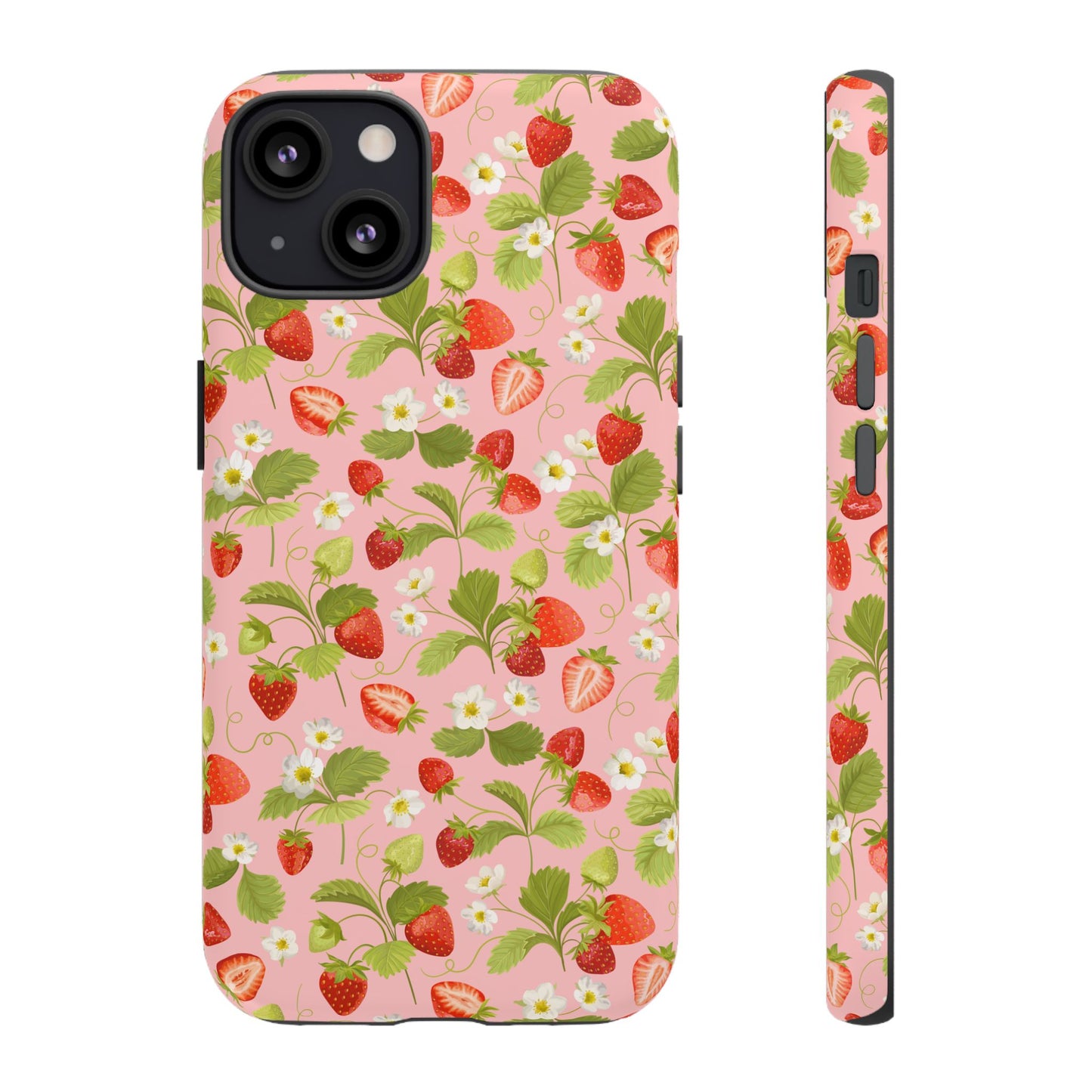 Strawberry Floral Tough Case - Cute Berry Pattern Phone Cover