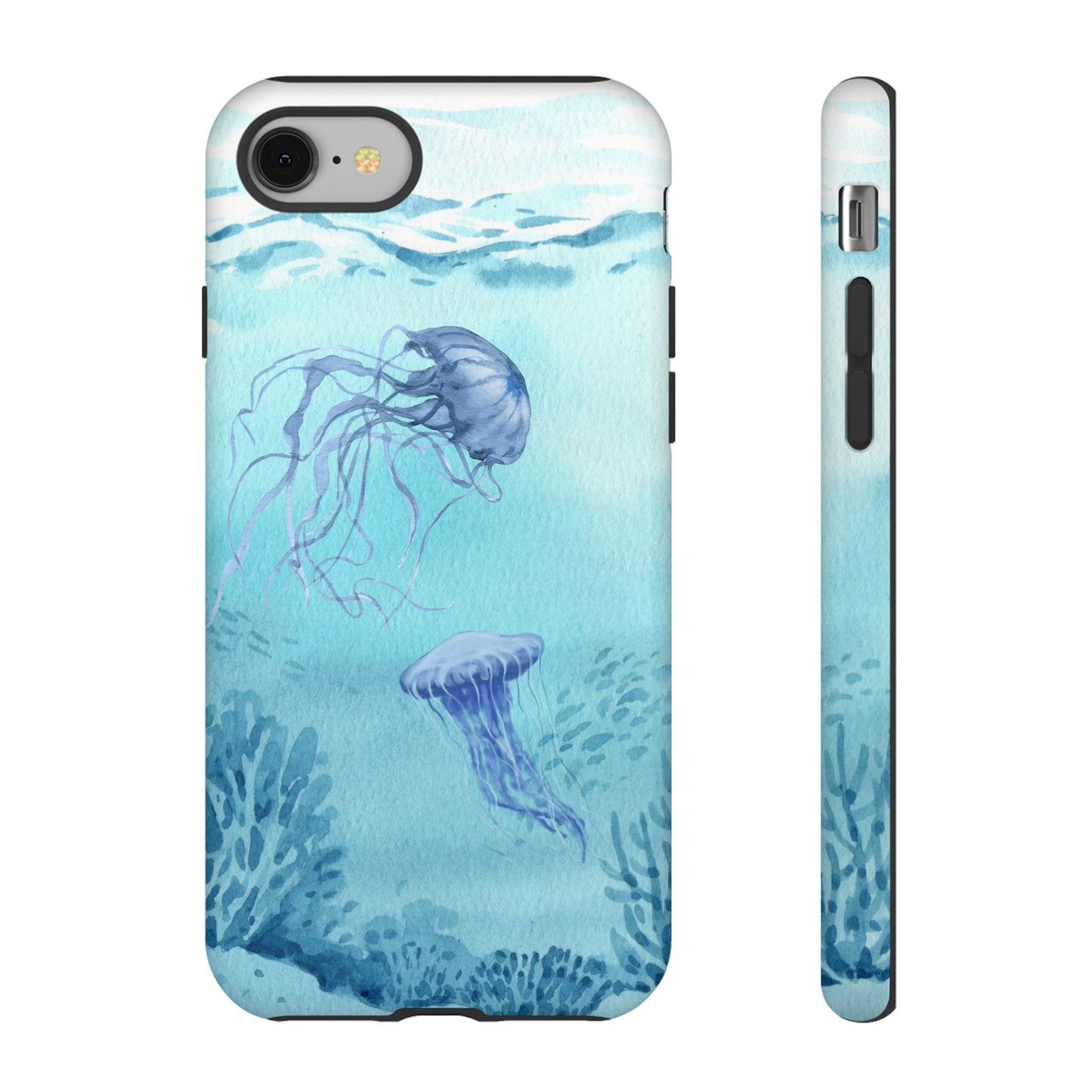 Ocean-Inspired Tough Phone Case with Jellyfish Design