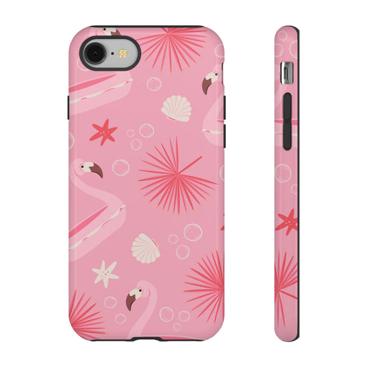 Tough Cases: Tropical Flamingo Phone Case for Summer Vibes