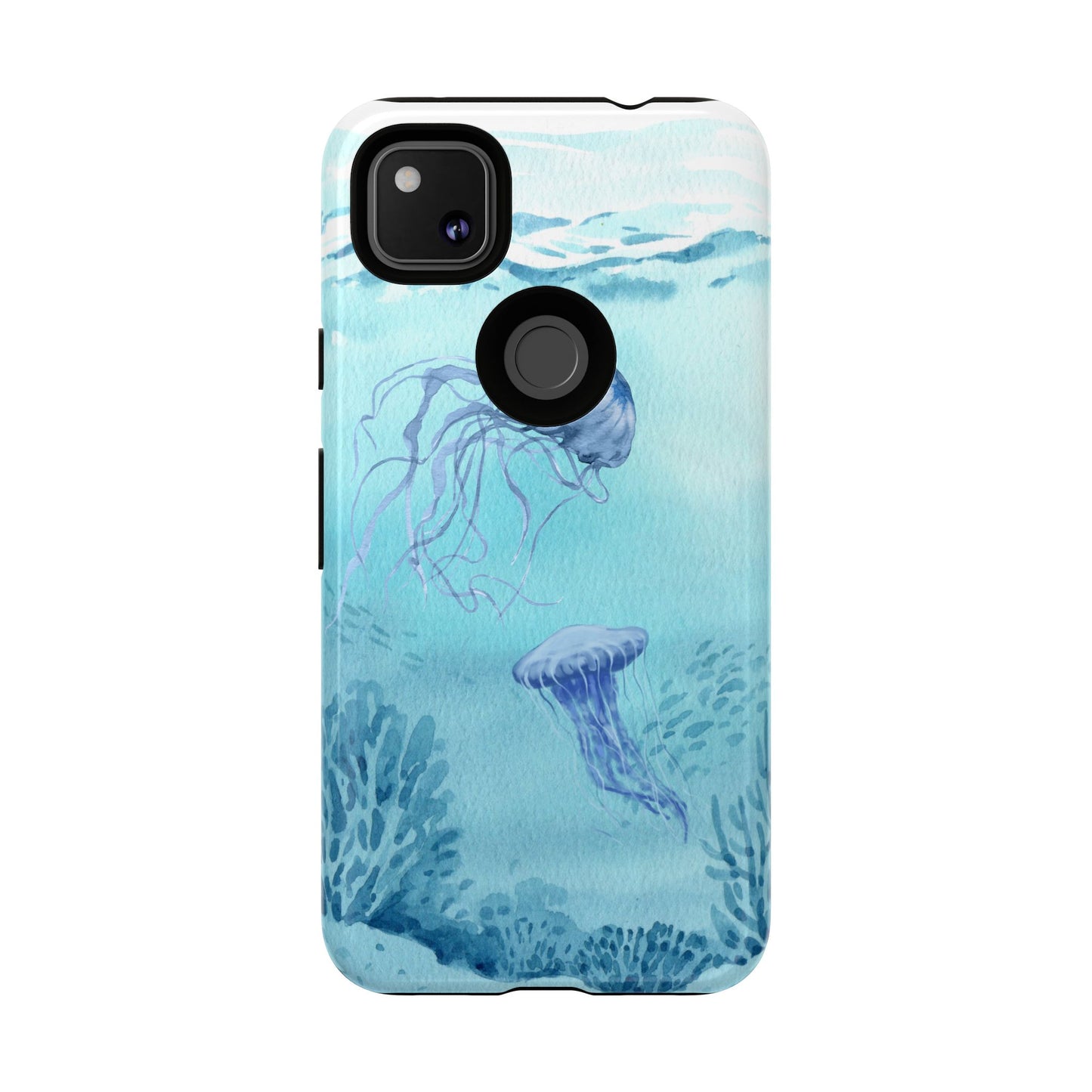 Ocean-Inspired Tough Phone Case with Jellyfish Design