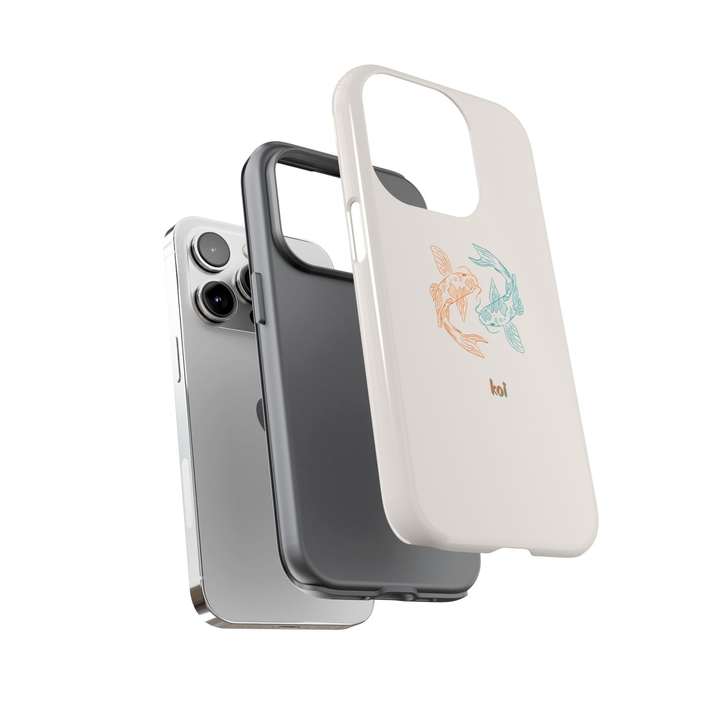 Koi Fish Tough Phone Case - Stylish & Durable Design for Aqua Lovers