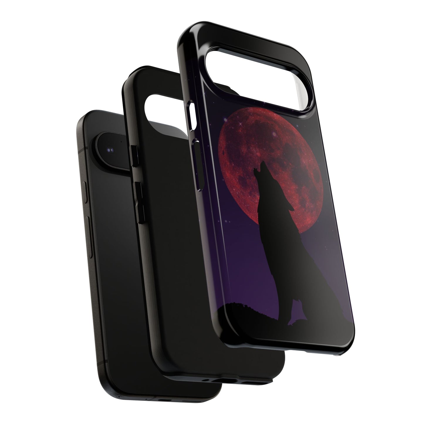 Wolf Howling at Blood Moon Phone Case - Tough & Stylish Protector