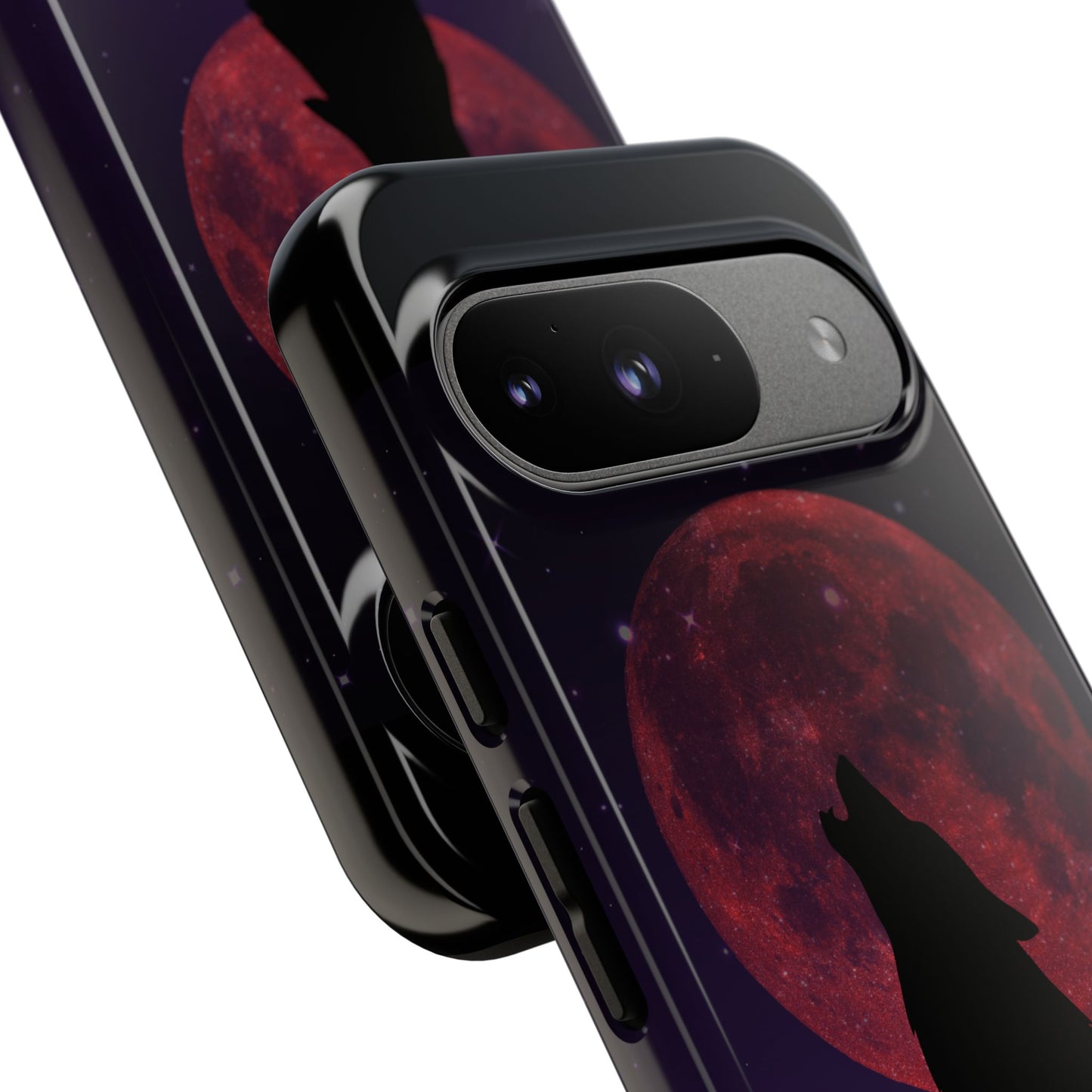 Wolf Howling at Blood Moon Phone Case - Tough & Stylish Protector