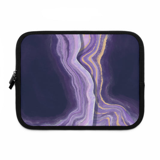 Elegant Purple Marble Laptop Sleeve - Stylish Tech Accessory