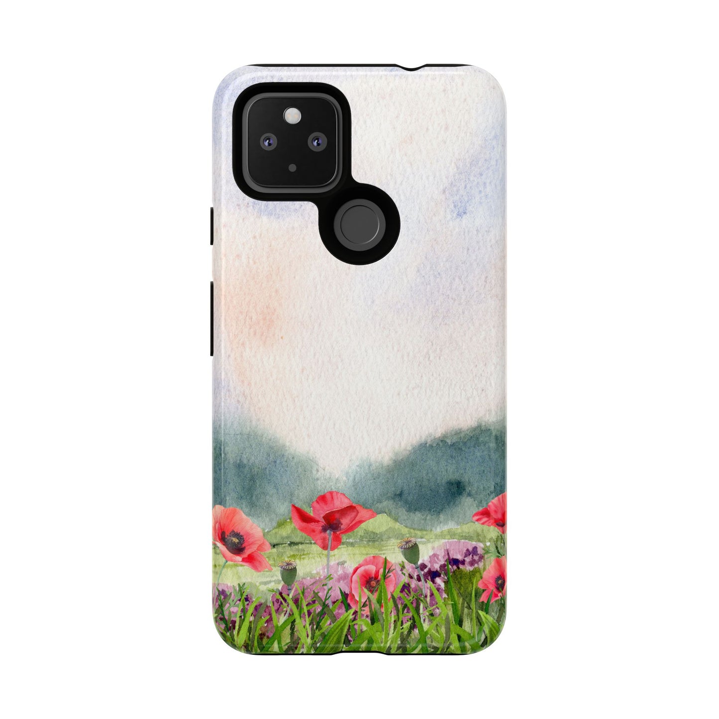 Floral Tough Phone Case – Watercolor Poppy Design for Nature Lovers
