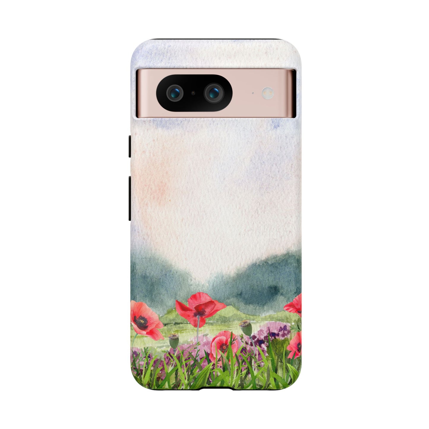 Floral Tough Phone Case – Watercolor Poppy Design for Nature Lovers