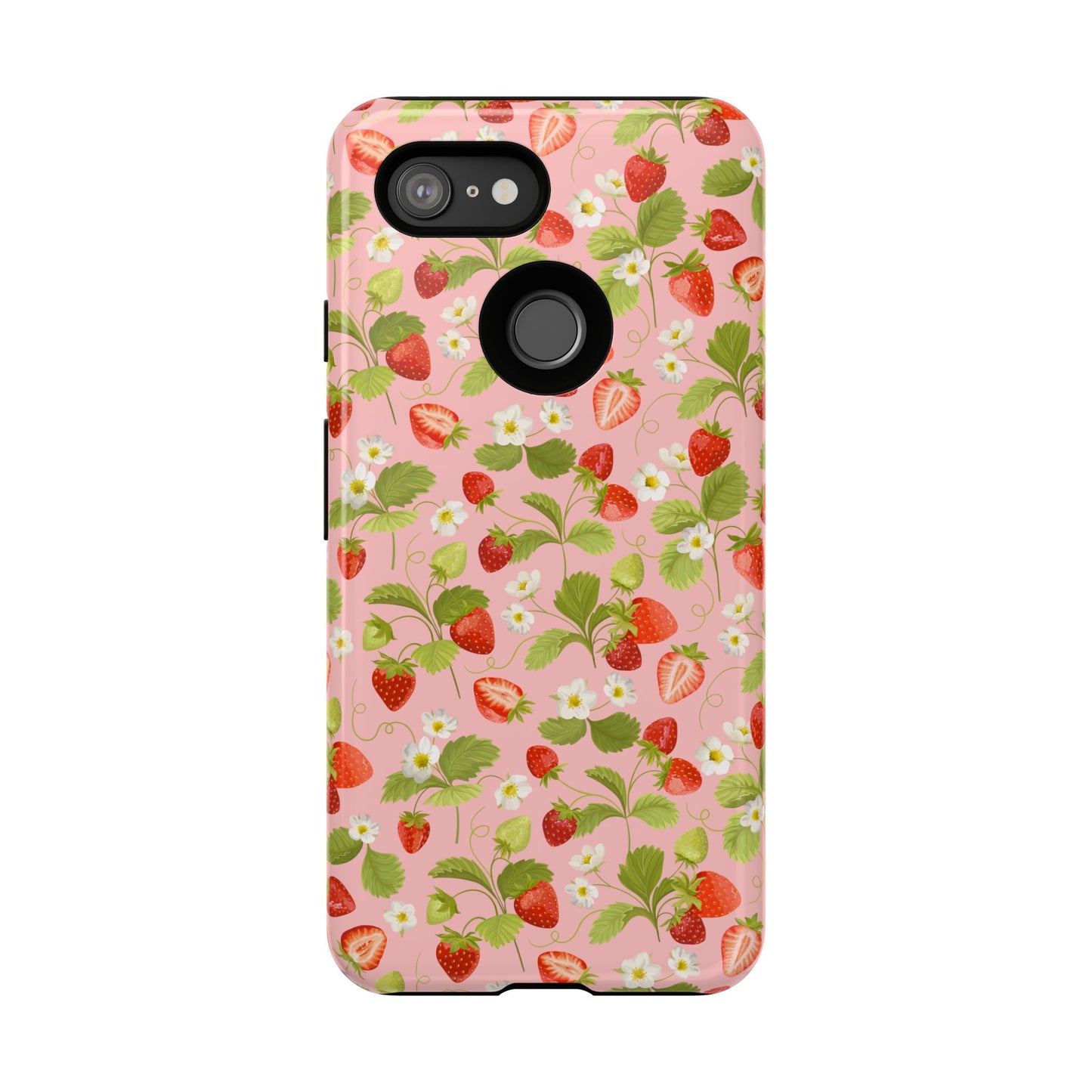 Strawberry Floral Tough Case - Cute Berry Pattern Phone Cover