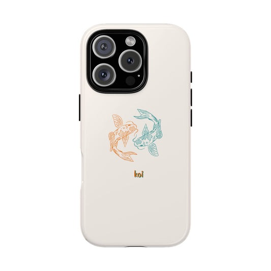 Koi Fish Tough Phone Case - Stylish & Durable Design for Aqua Lovers