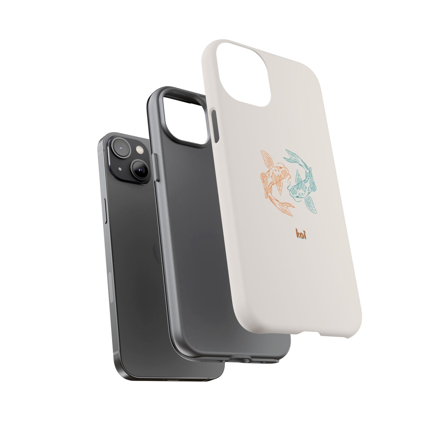Koi Fish Tough Phone Case - Stylish & Durable Design for Aqua Lovers
