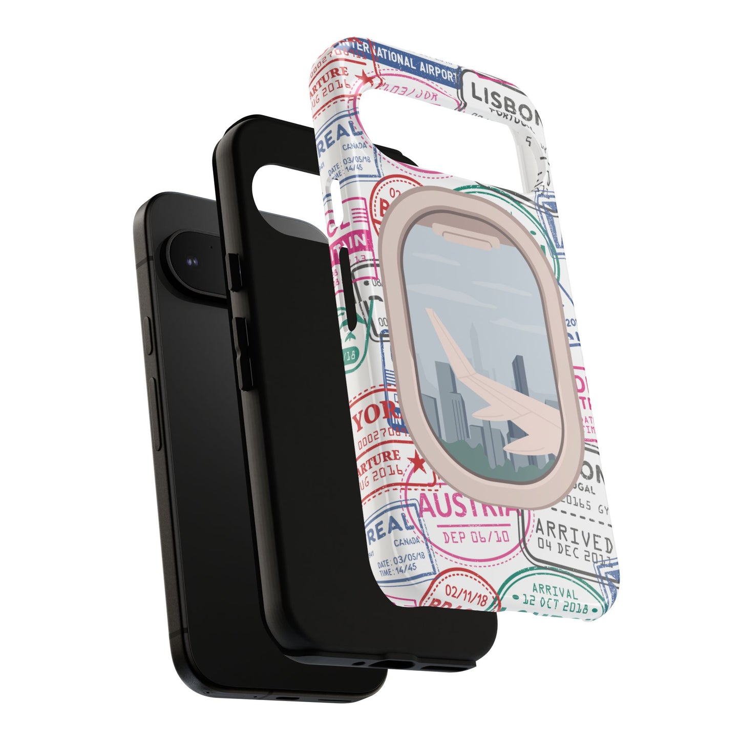 Travel-Themed Phone Case with Airplane Design