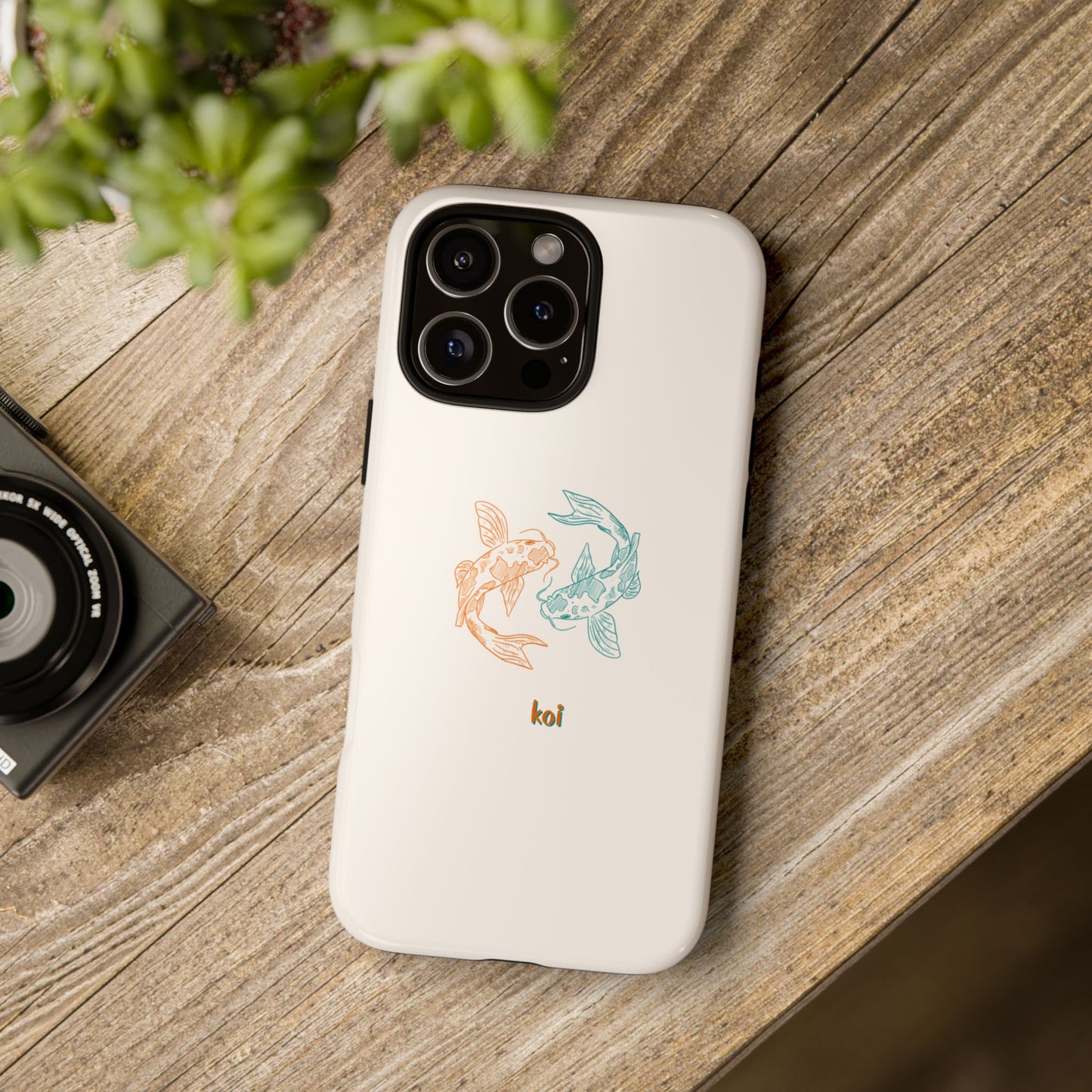 Koi Fish Tough Phone Case - Stylish & Durable Design for Aqua Lovers