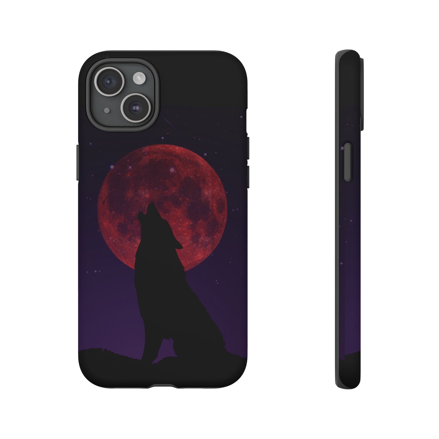 Wolf Howling at Blood Moon Phone Case - Tough & Stylish Protector