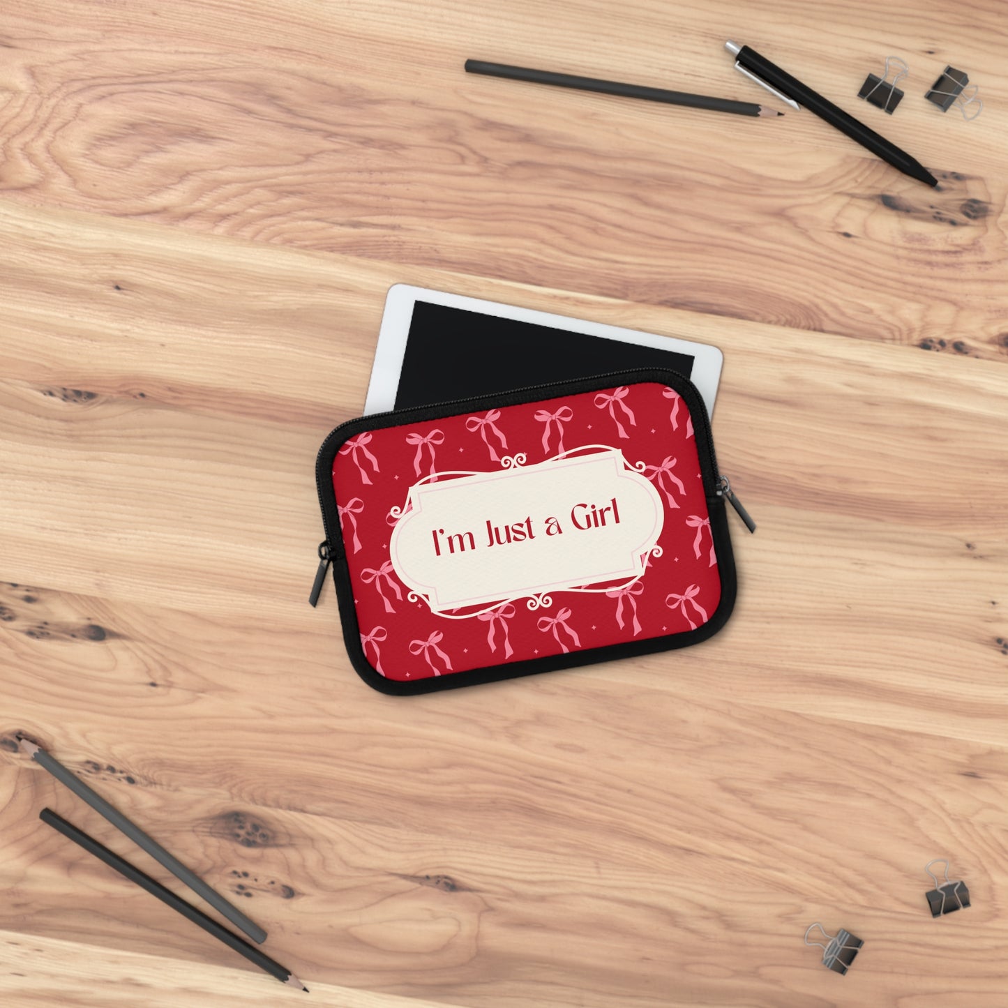 Cute "I'm Just a Girl" Laptop Sleeve – Stylish Protection for Girls