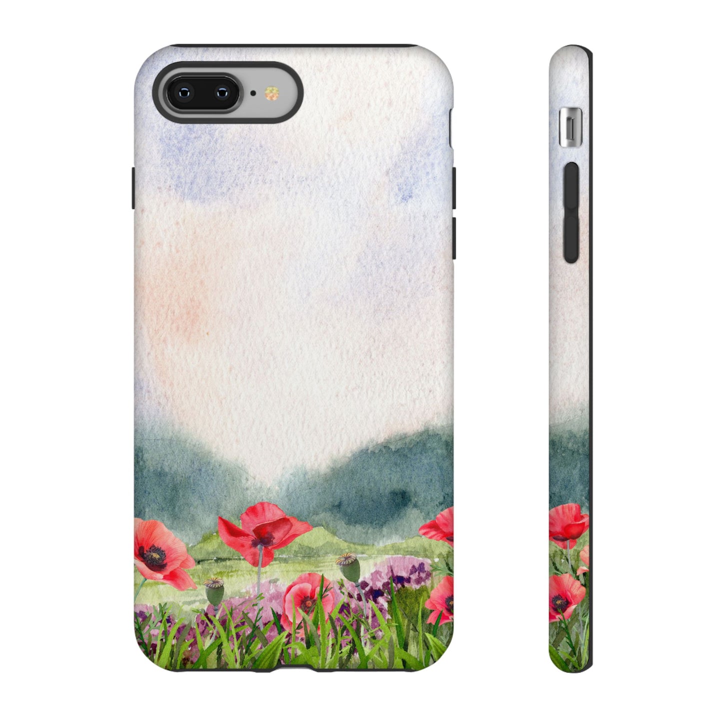 Floral Tough Phone Case – Watercolor Poppy Design for Nature Lovers