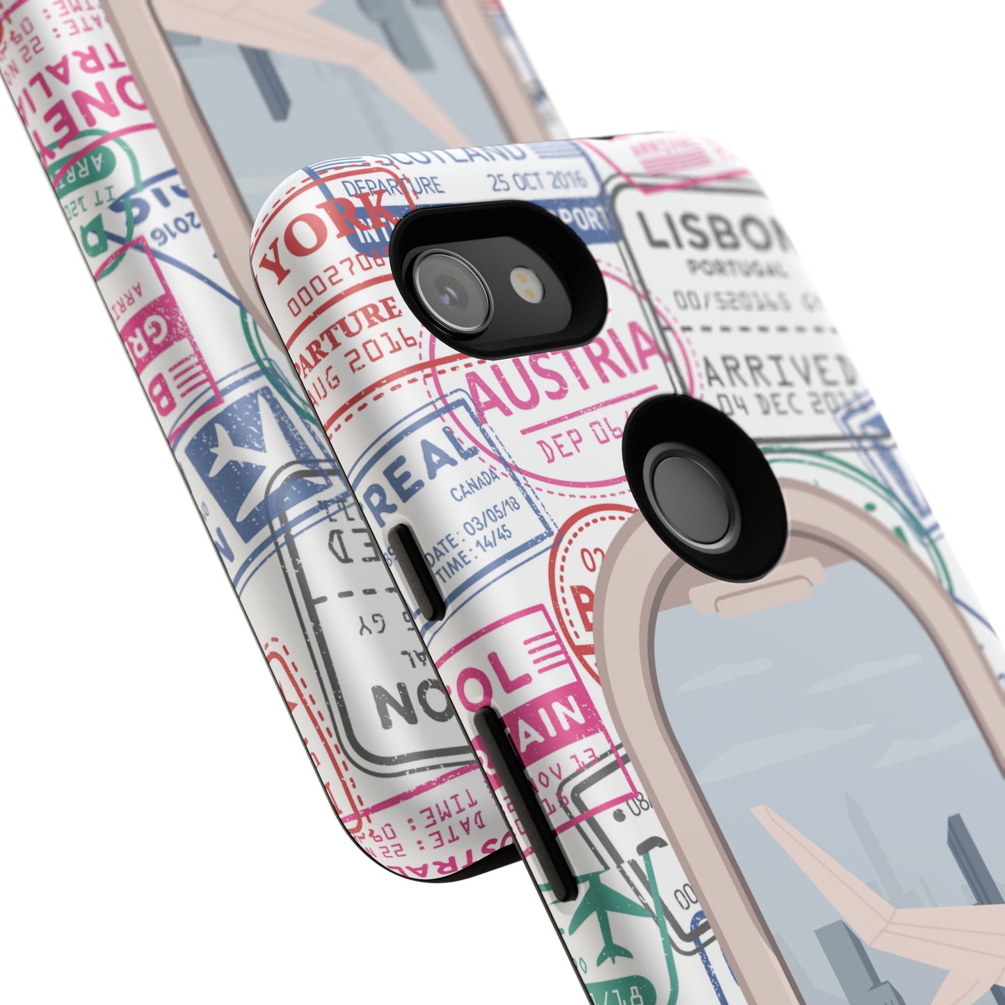 Travel-Themed Phone Case with Airplane Design