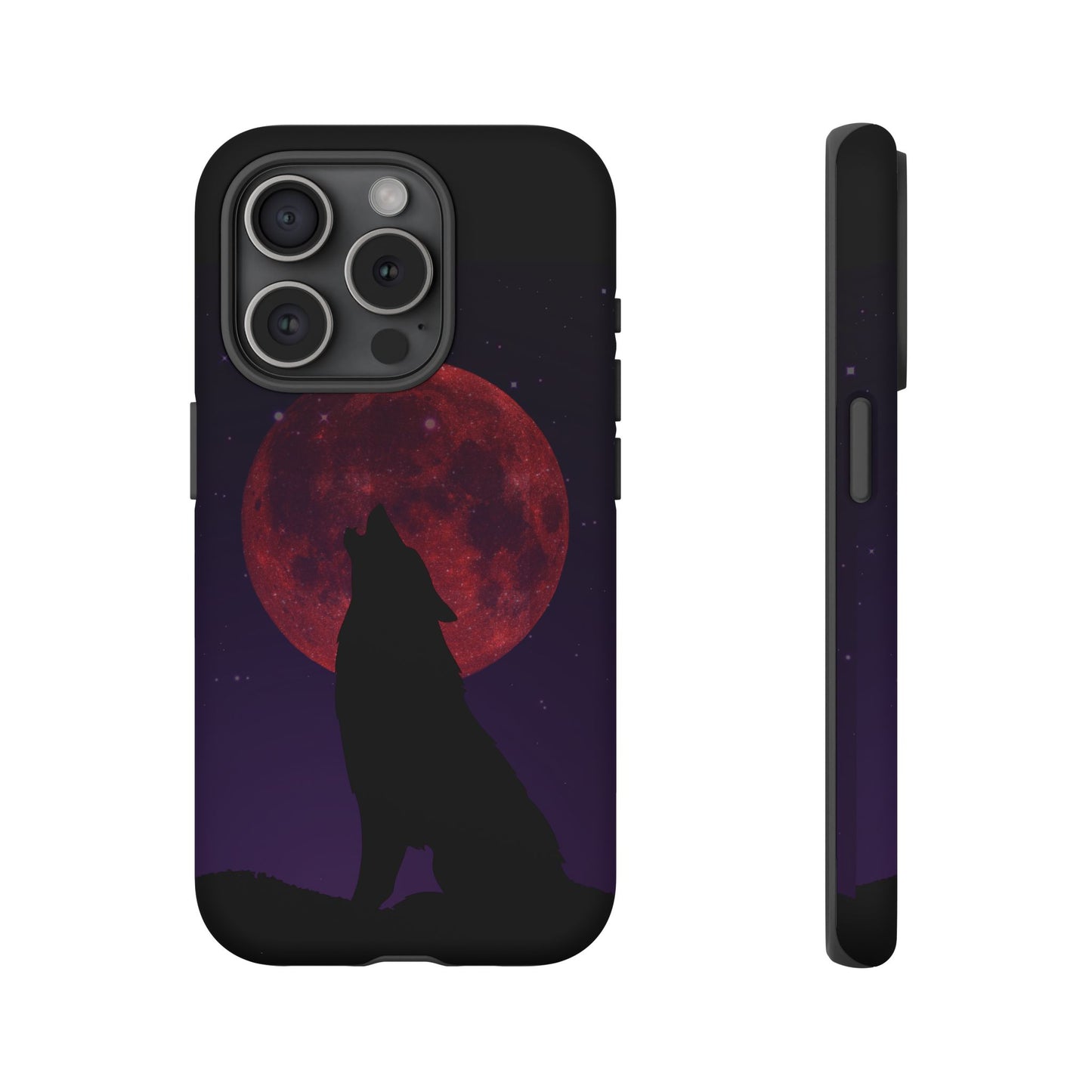 Wolf Howling at Blood Moon Phone Case - Tough & Stylish Protector