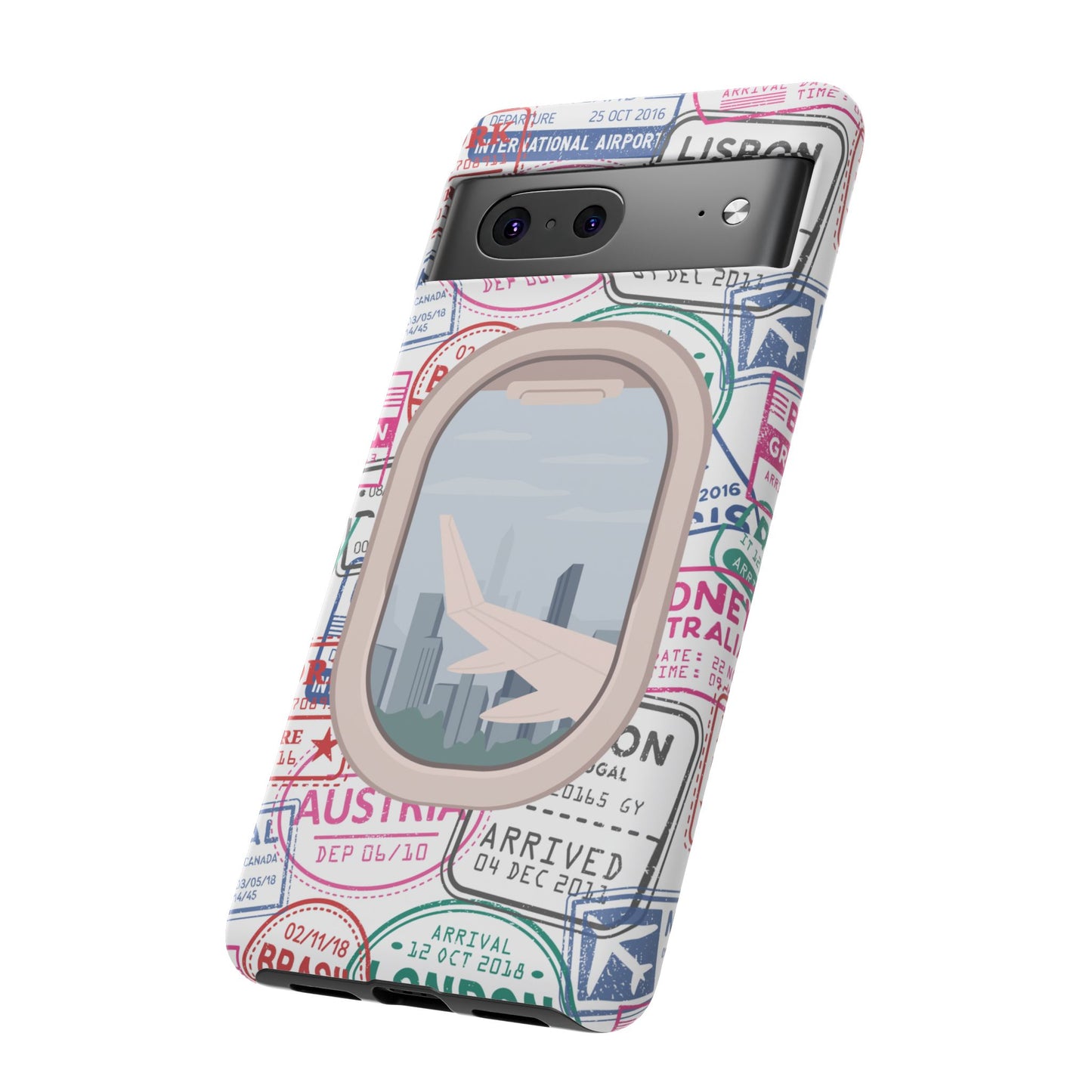 Travel-Themed Phone Case with Airplane Design