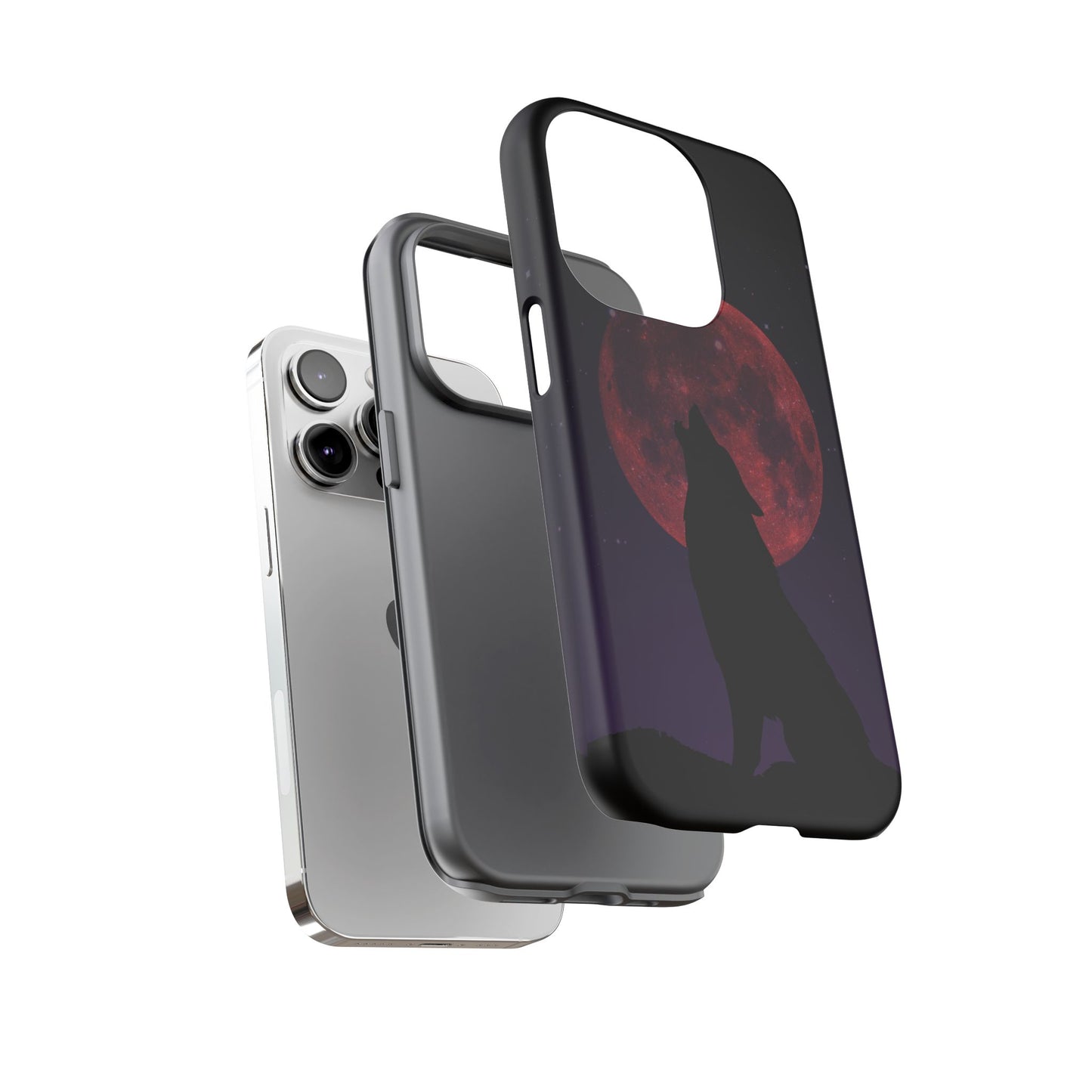 Wolf Howling at Blood Moon Phone Case - Tough & Stylish Protector