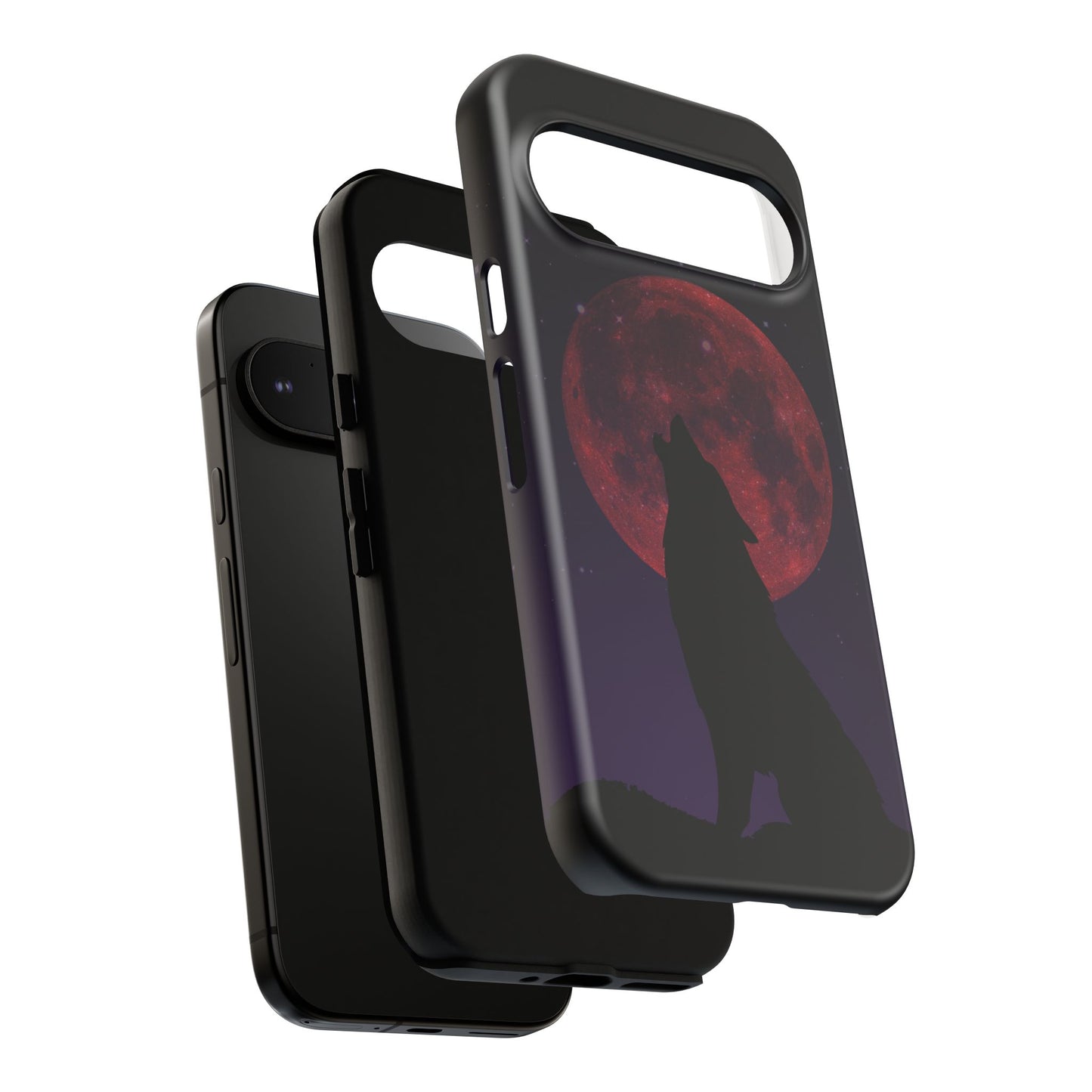 Wolf Howling at Blood Moon Phone Case - Tough & Stylish Protector