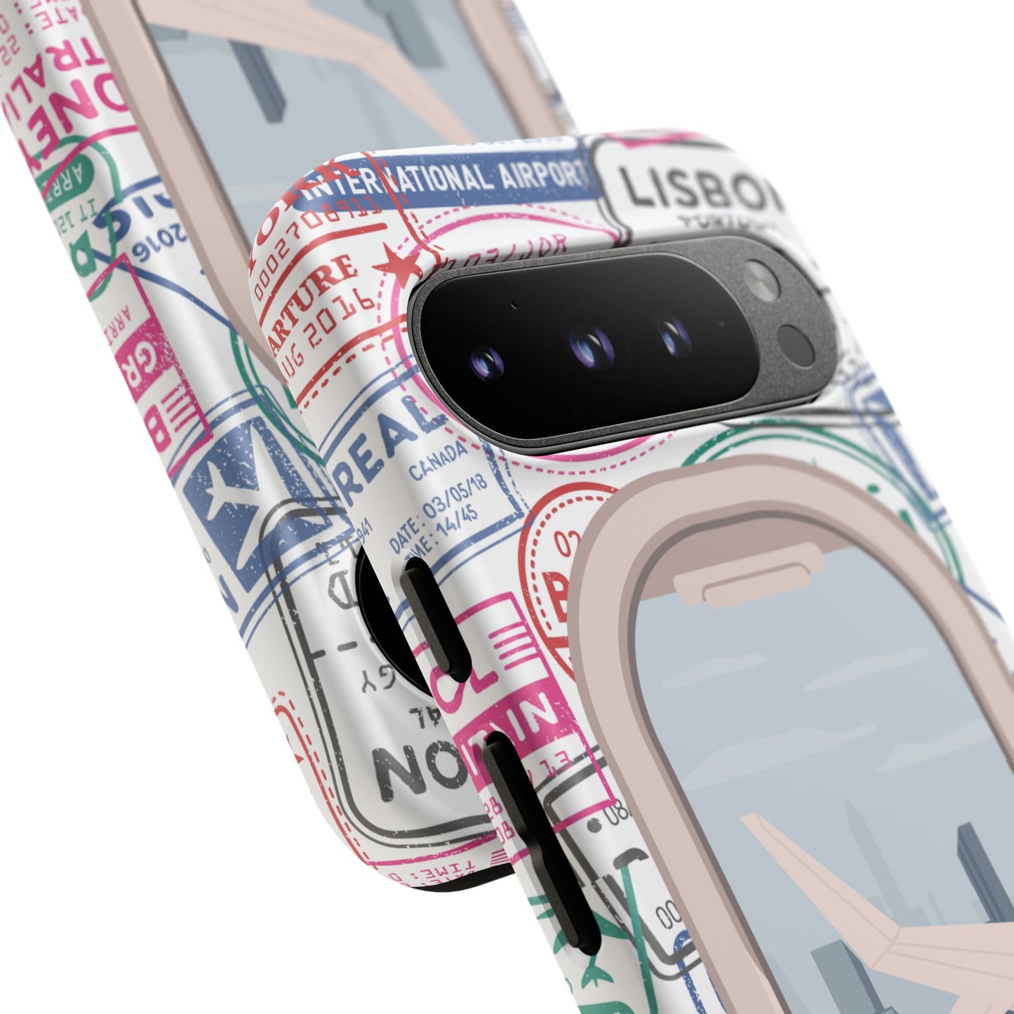 Travel-Themed Phone Case with Airplane Design