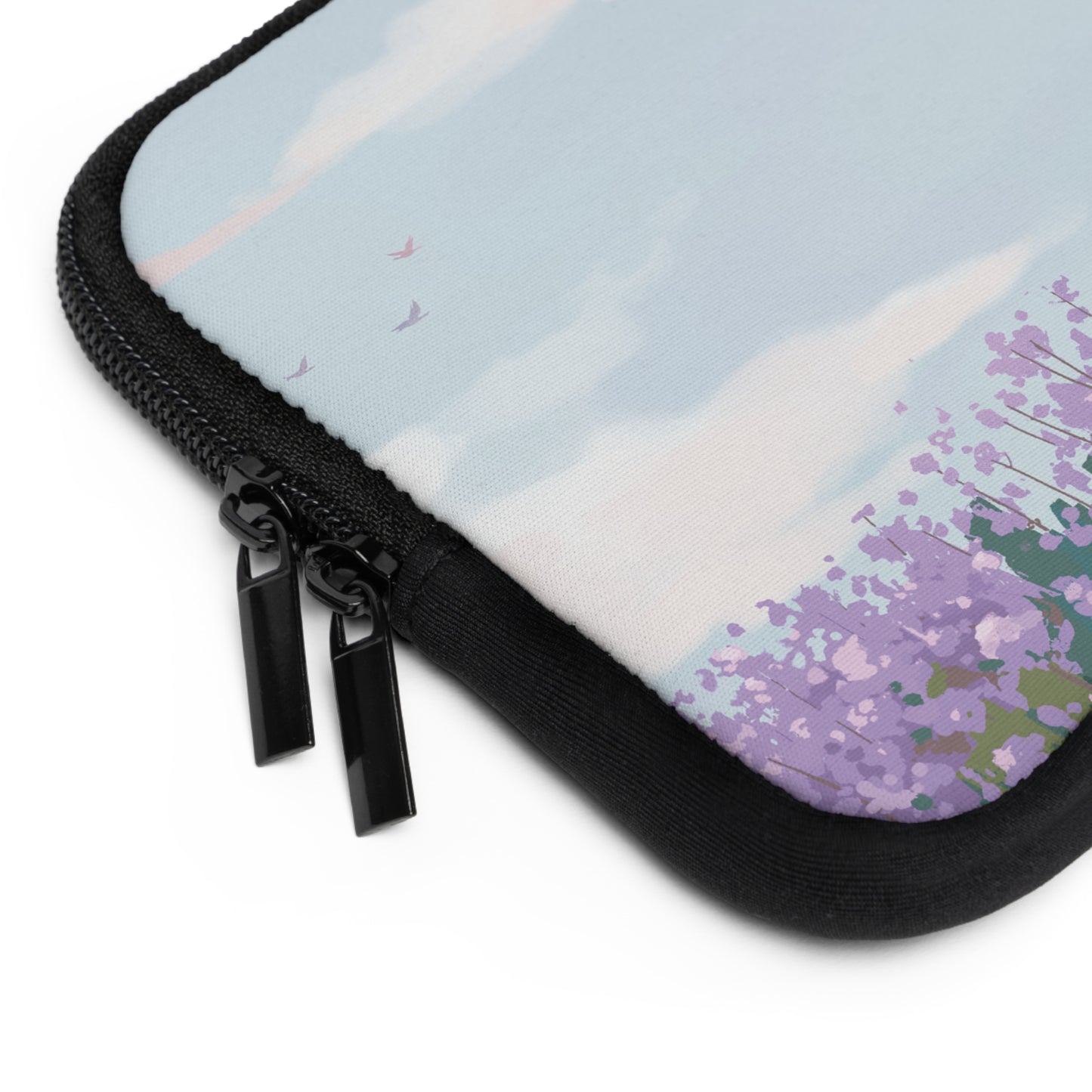 Floral Laptop Sleeve - Lavender Sky Design for Nature Lovers