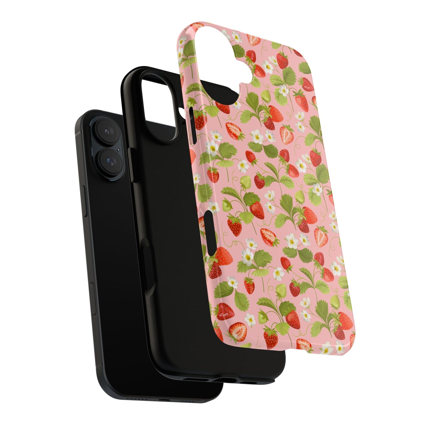 Strawberry Floral Tough Case - Cute Berry Pattern Phone Cover