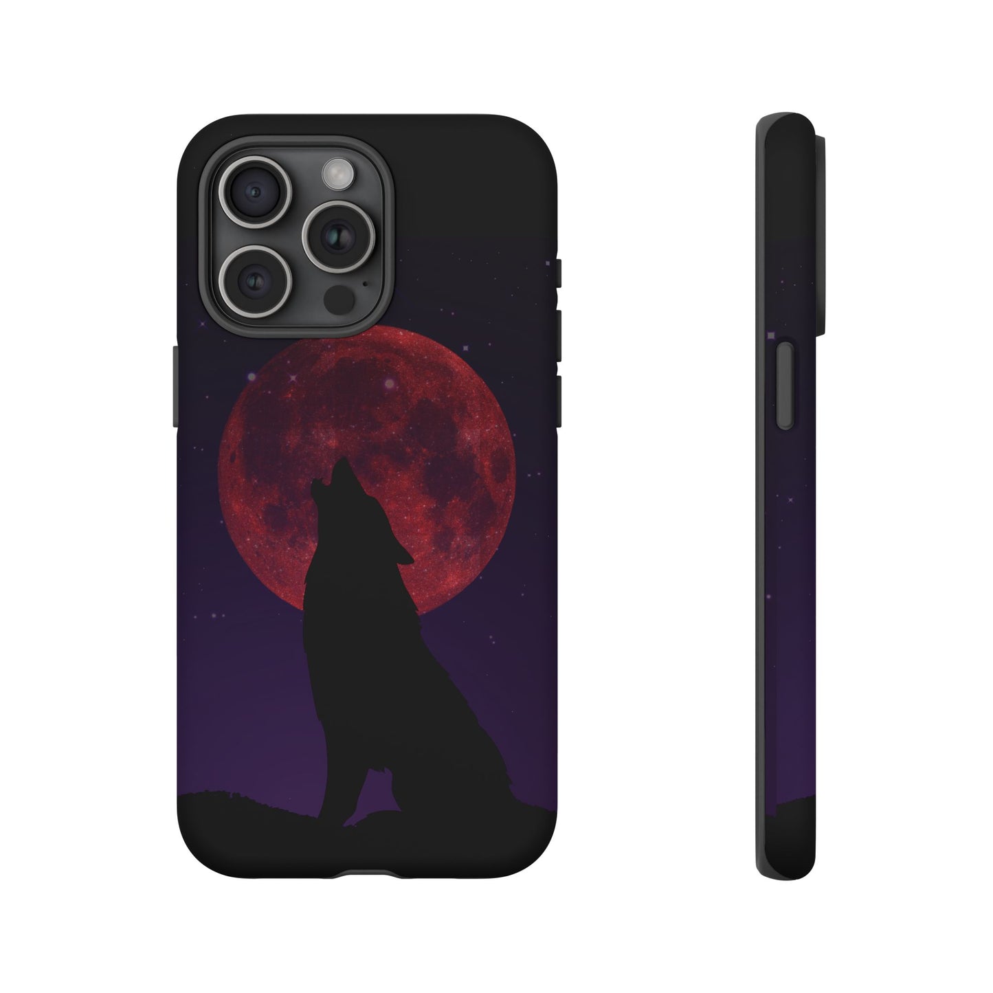 Wolf Howling at Blood Moon Phone Case - Tough & Stylish Protector