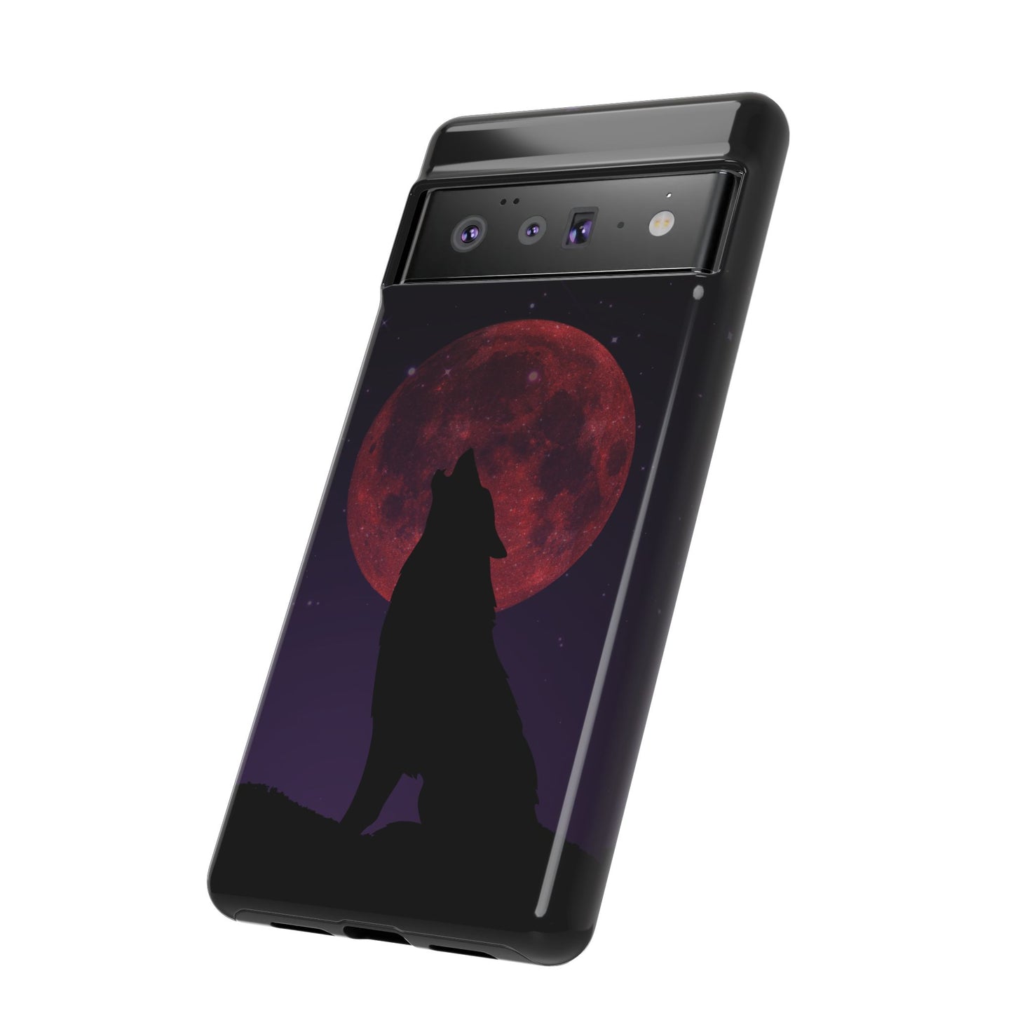 Wolf Howling at Blood Moon Phone Case - Tough & Stylish Protector