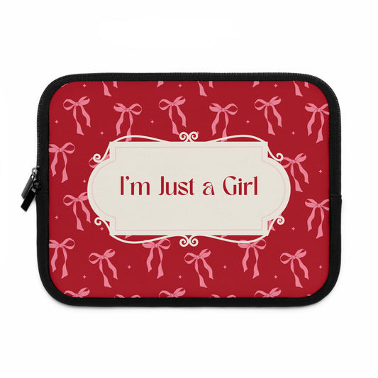 Cute "I'm Just a Girl" Laptop Sleeve – Stylish Protection for Girls