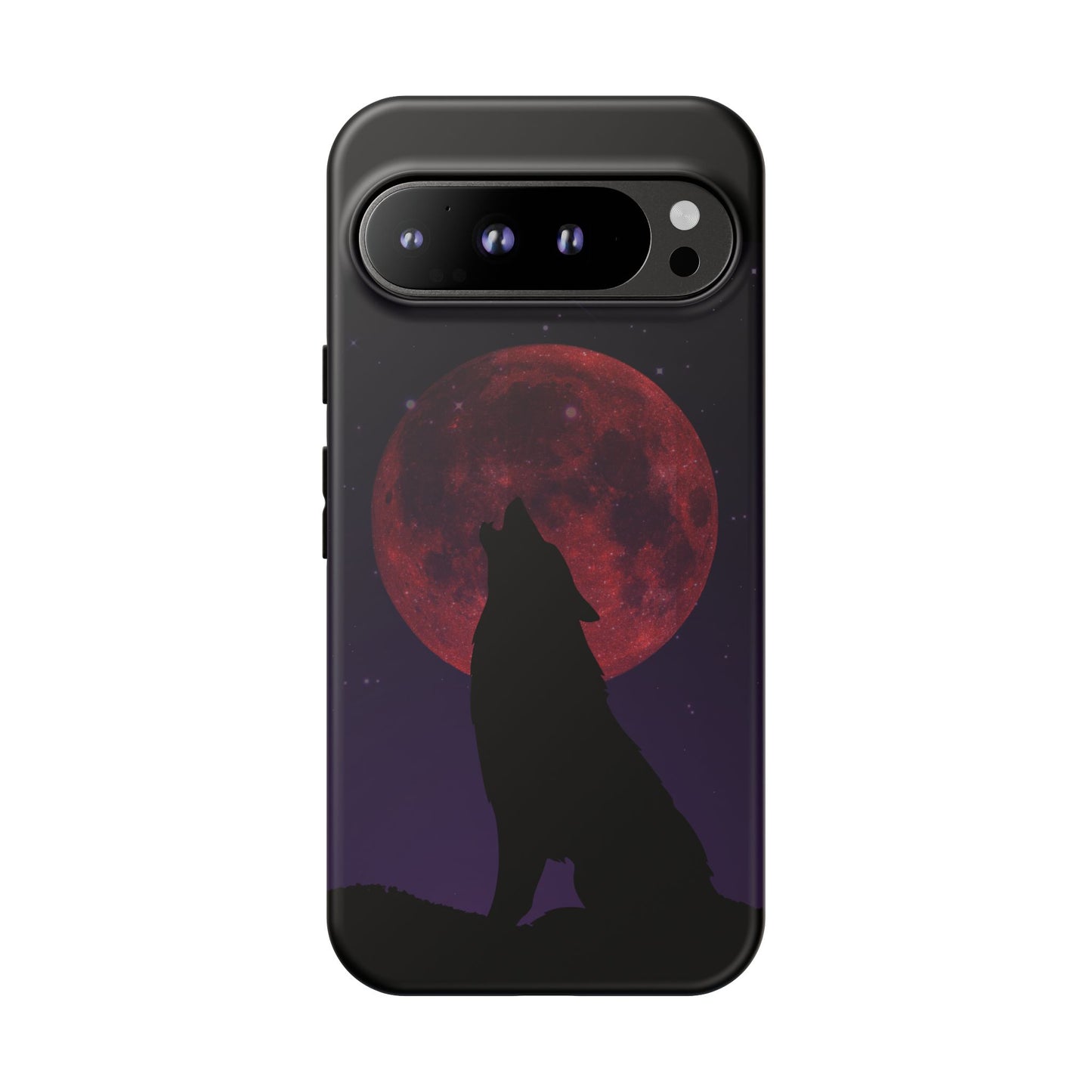 Wolf Howling at Blood Moon Phone Case - Tough & Stylish Protector