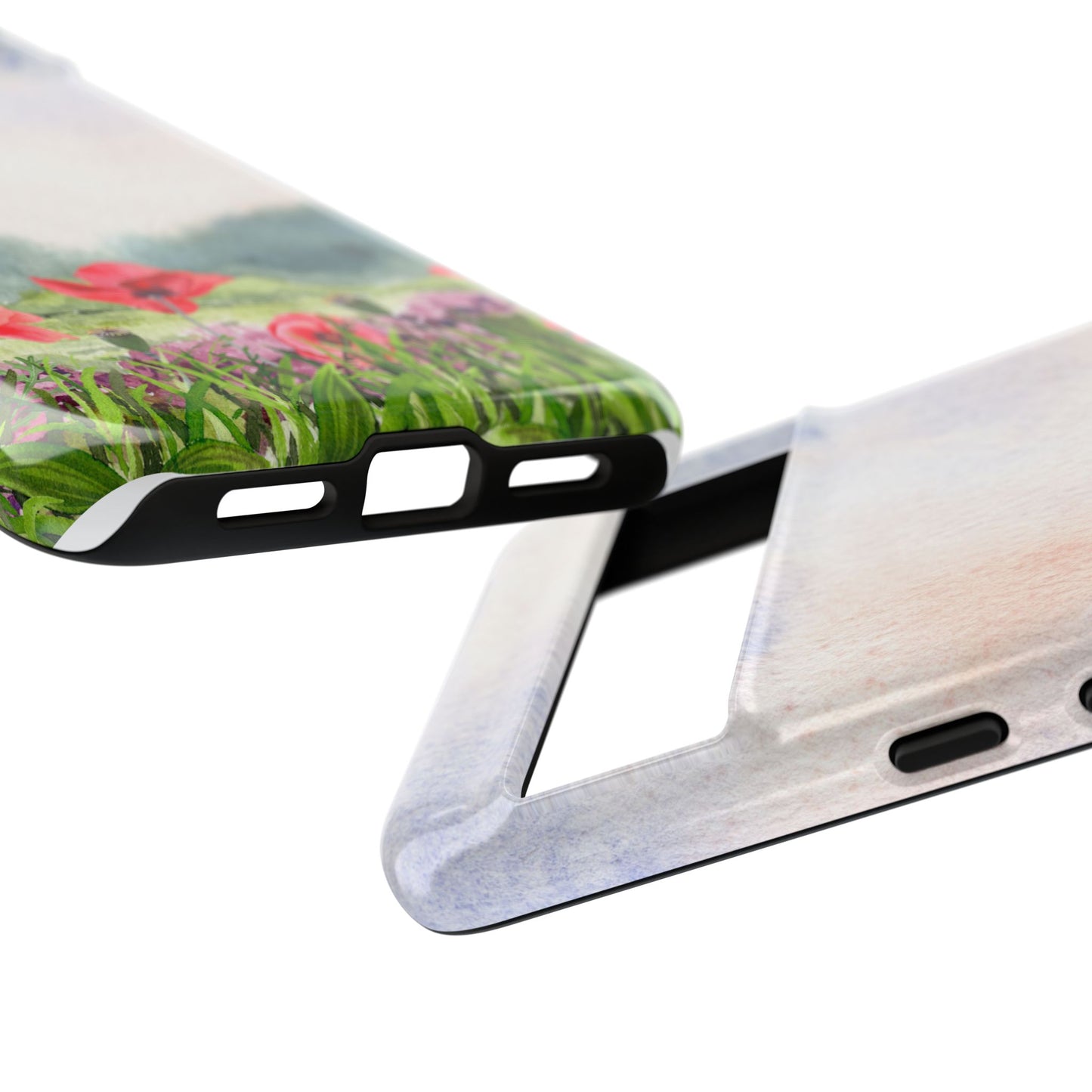 Floral Tough Phone Case – Watercolor Poppy Design for Nature Lovers