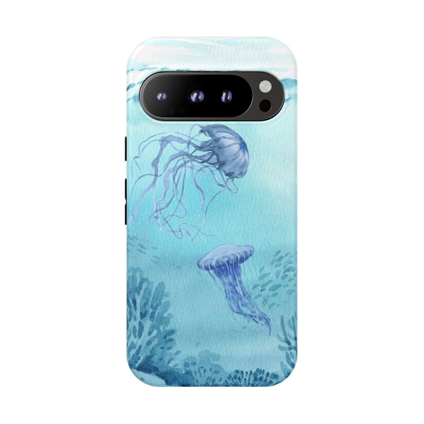 Ocean-Inspired Tough Phone Case with Jellyfish Design