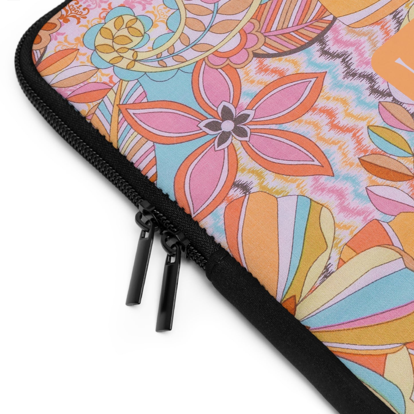 Colorful Floral Laptop Sleeve - "Live, Love, Laugh"