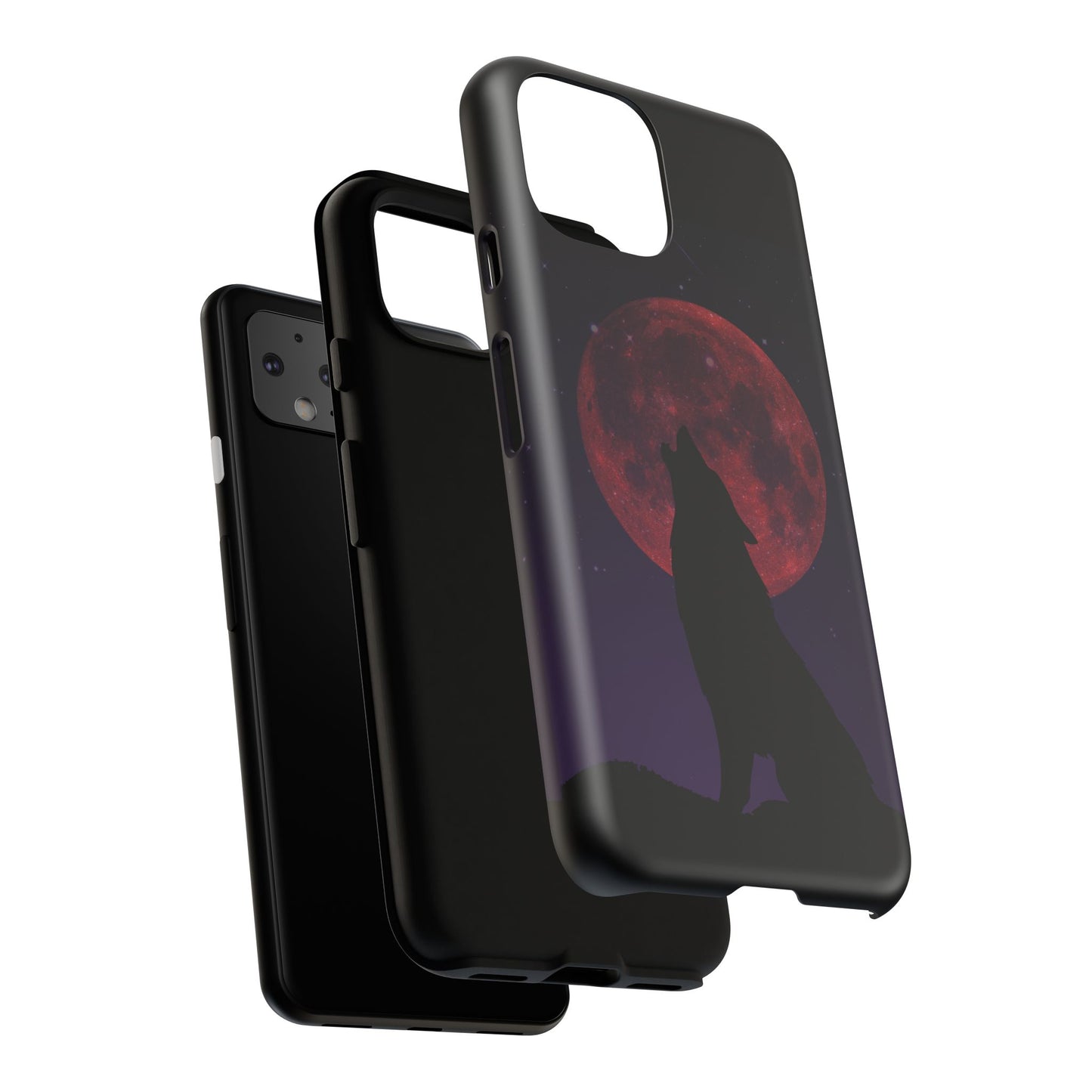 Wolf Howling at Blood Moon Phone Case - Tough & Stylish Protector