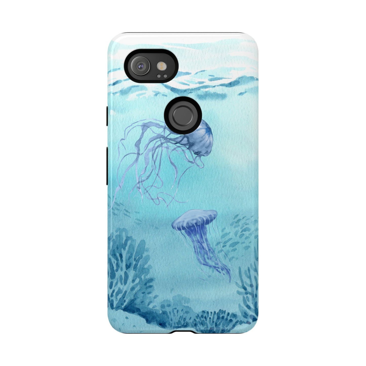 Ocean-Inspired Tough Phone Case with Jellyfish Design