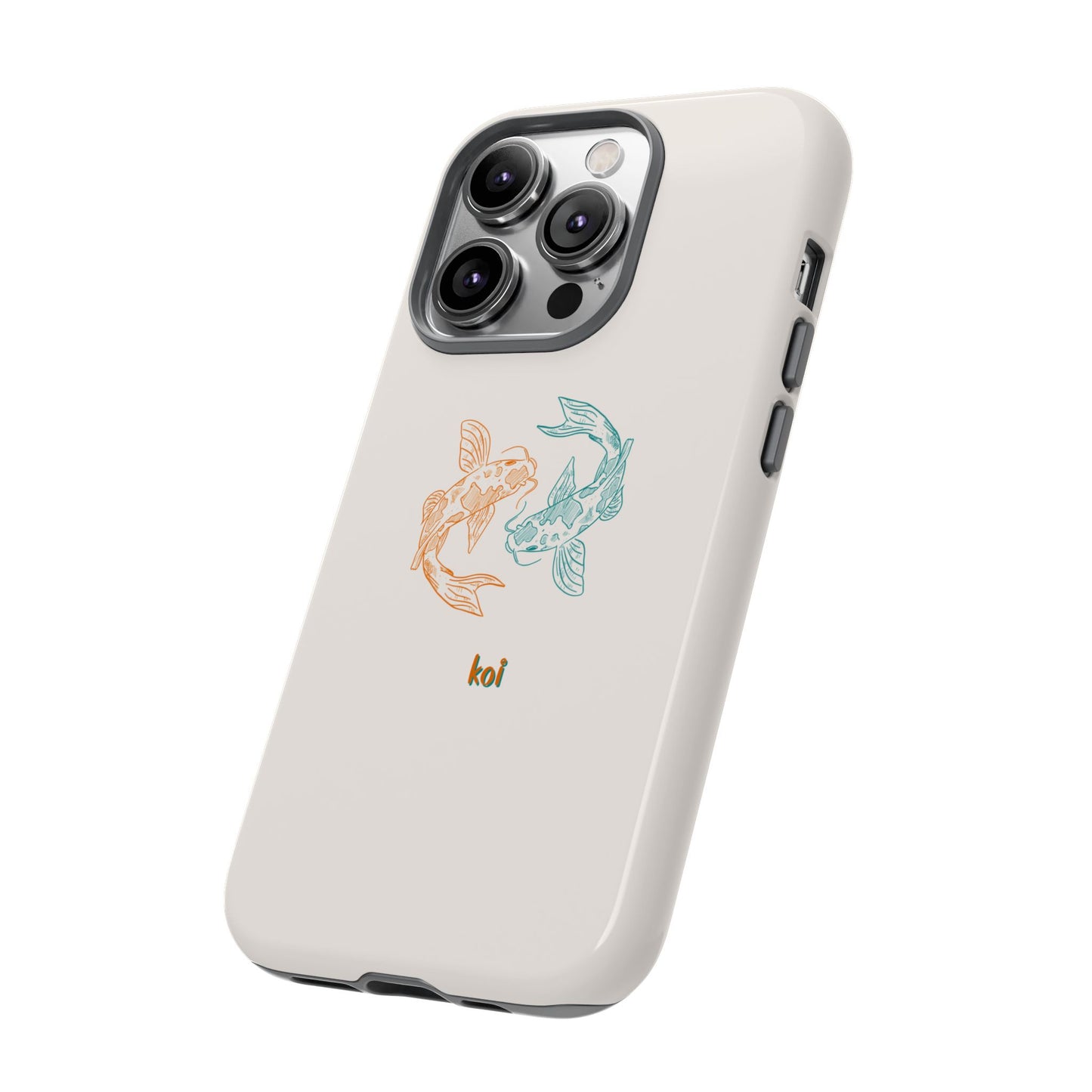 Koi Fish Tough Phone Case - Stylish & Durable Design for Aqua Lovers