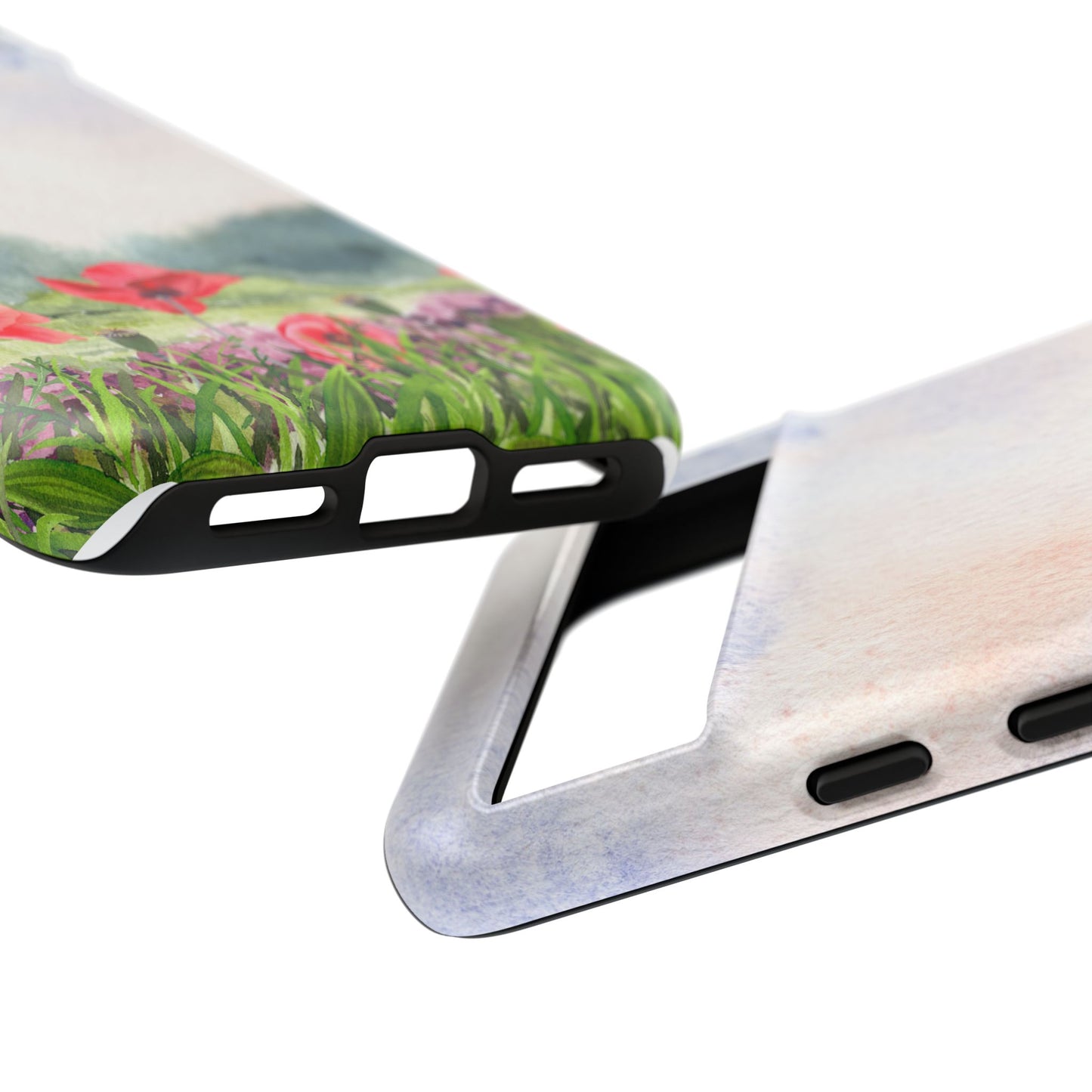 Floral Tough Phone Case – Watercolor Poppy Design for Nature Lovers
