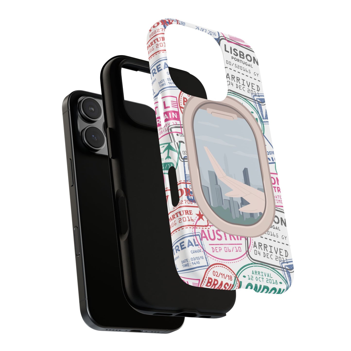 Travel-Themed Phone Case with Airplane Design