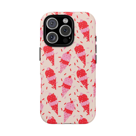 Ice Cream Phone Case - Cute Tough Cases for Ice Cream Lovers, Fun Summer Accessory, Birthday Gift, Colorful iPhone Cover